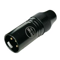 Standard XLR Connector, Male, Black with Gold Contacts