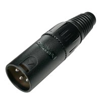 Premium XLR Connector, Male, Black with Silver Contacts