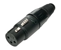 Premium XLR Connector, Female, Black with Silver Contacts