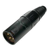 Premium XLR Connector, Male, Black with Gold Contacts